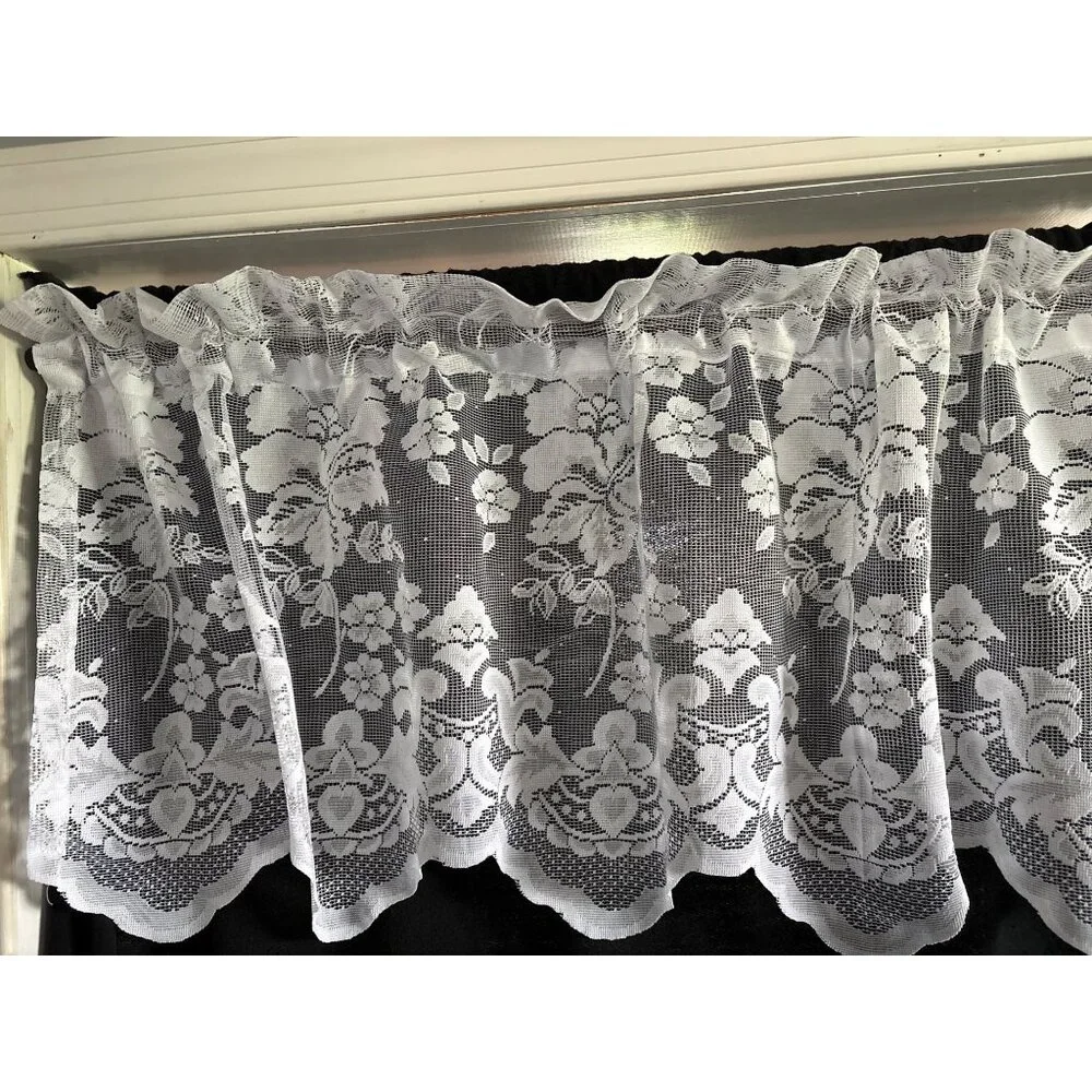 White Lace Floral Valance 17